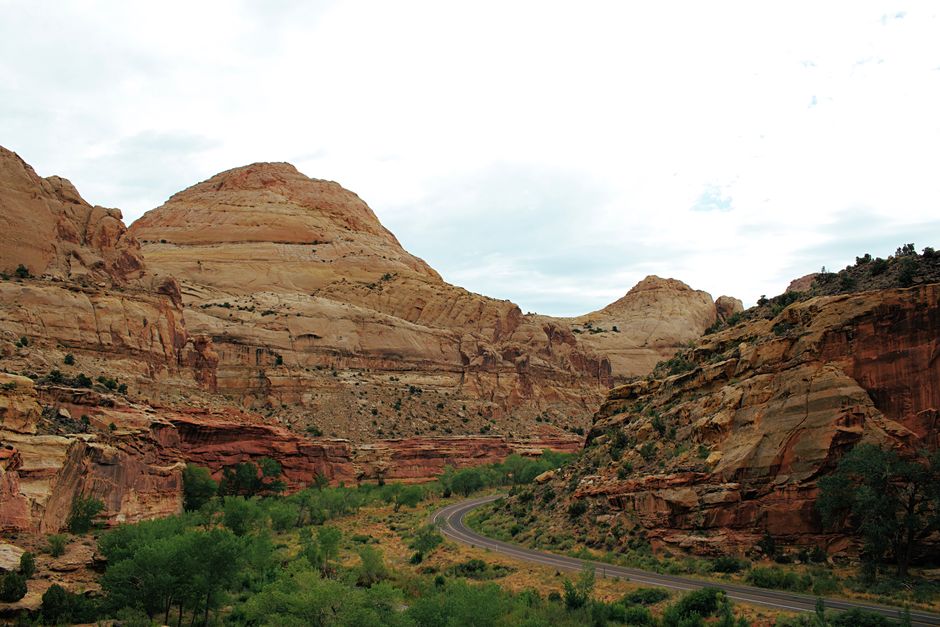 Beautiful landscape of geological formations in Capitol Reef National Park, Utah.